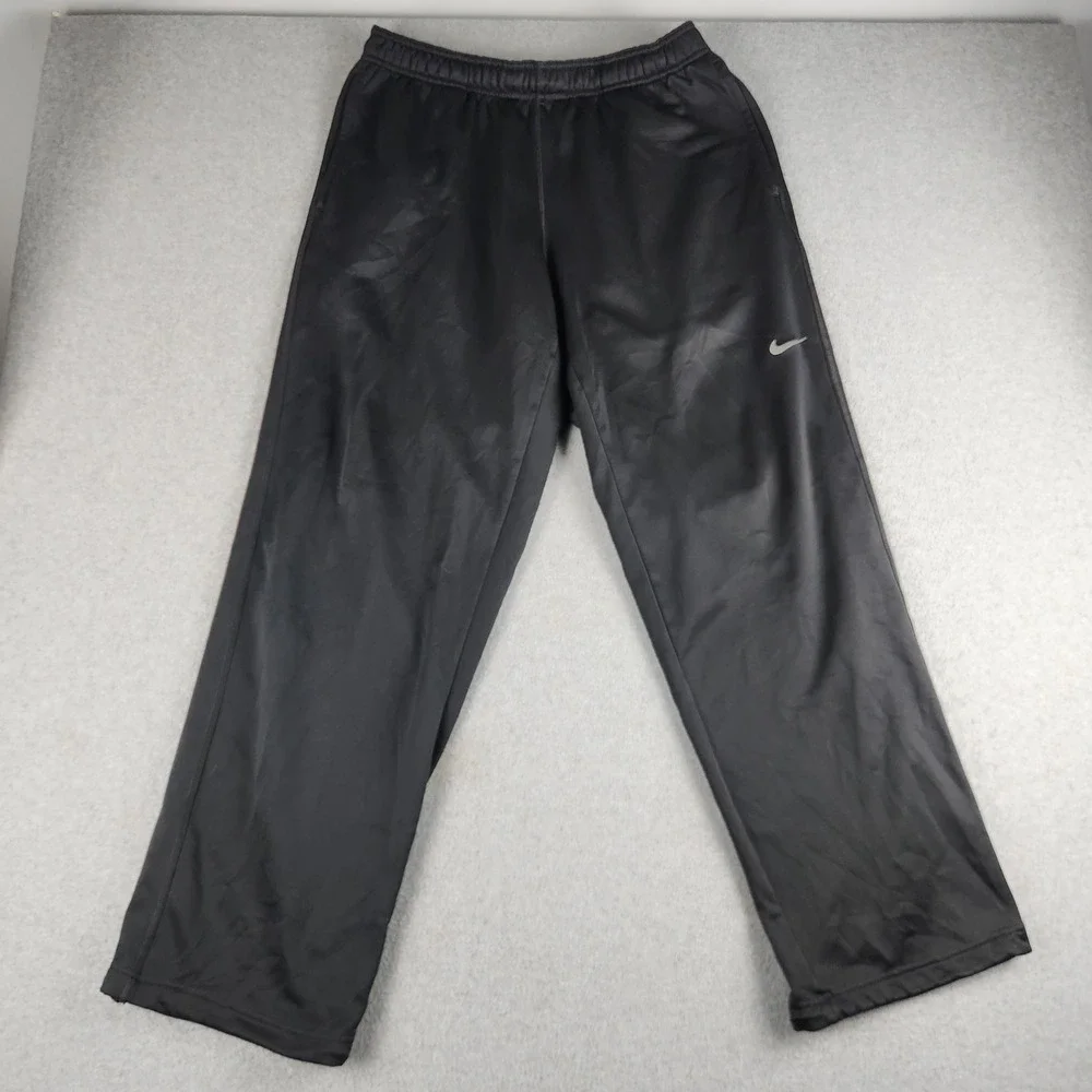 Nike Pants Men XL Black Therma-Fit Fleece Lined Training Athleisure Straight Leg